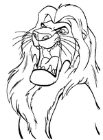 coloriage le roi lion simba en colere